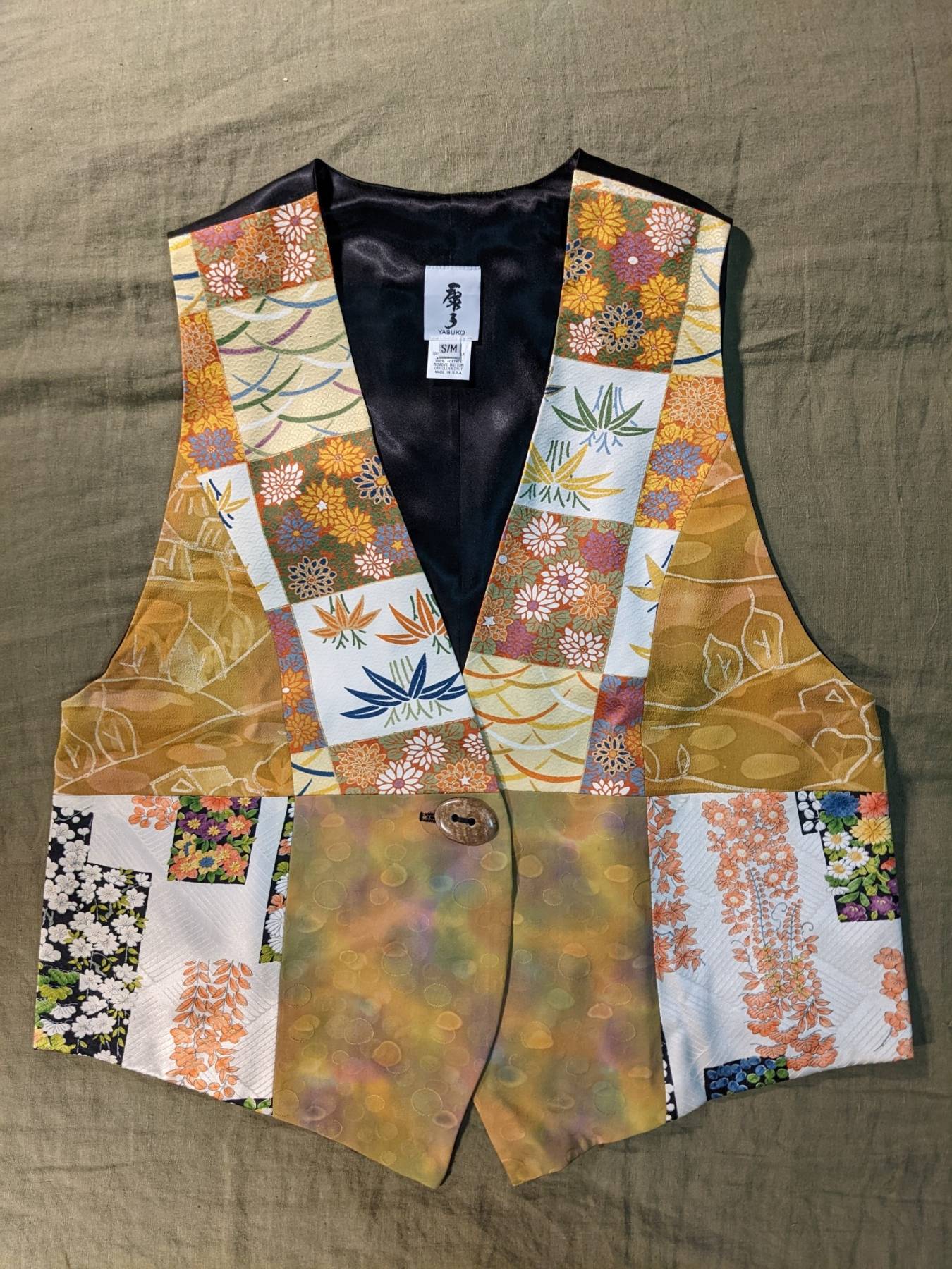 New Yasuko 100% Silk Kimono Vest