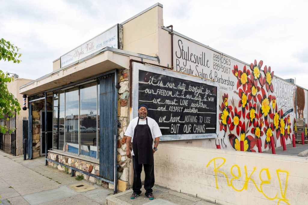Gregory Faucett, owner/operator of StylesVille Barbershop & Beauty Salon, Designated a Historic-Cultural Monument in 2025.